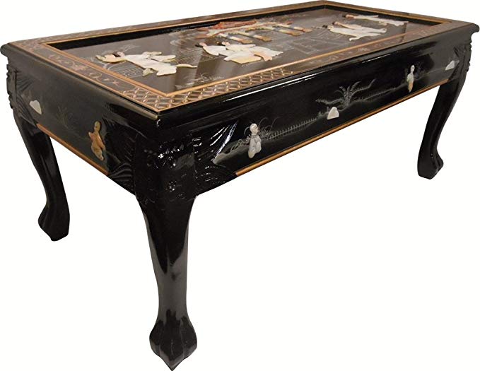 Ball and Claw Lacquer Mother of Pearl Inlaid Dragon Coffee Table