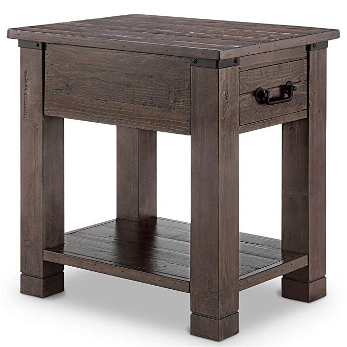 Magnussen Pine Hill Rectangular End Table in Rustic Pine