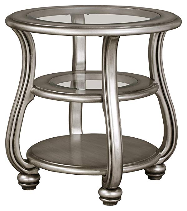 Ashley Furniture Signature Design - Coralayne End Table - Traditional Exquisite Design - Silver Finish