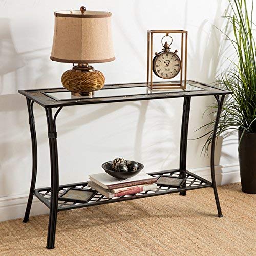 I Love Living, ( Slate- Glass ) Complete The Look Of Your Entryway Or Foyer With This Attractive Steel Sofa Table