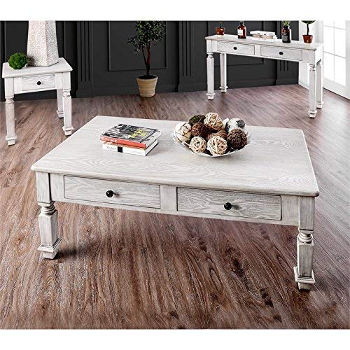 Furniture of America Vera Coffee Table in Antique White