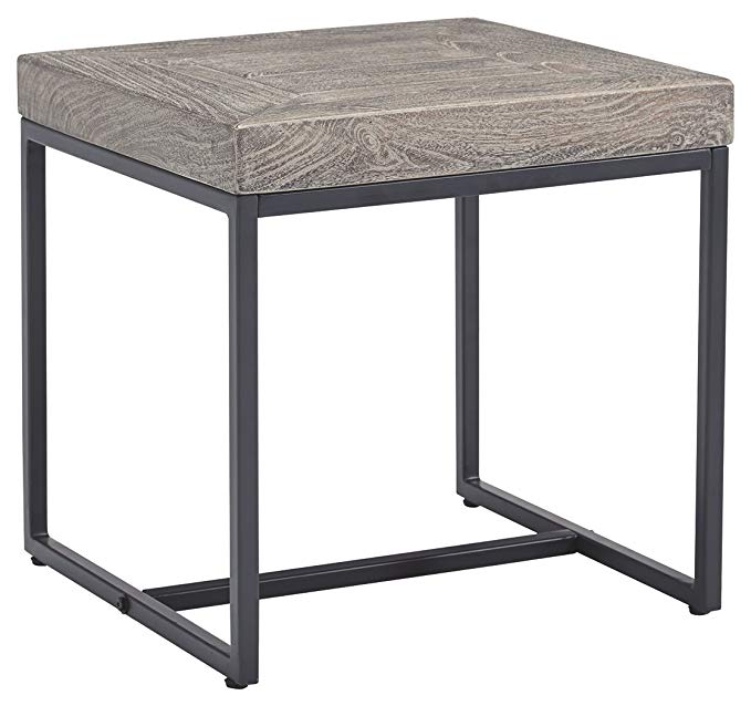 Ashley Furniture Signature Design - Brazin Casual Square End Table - Gray