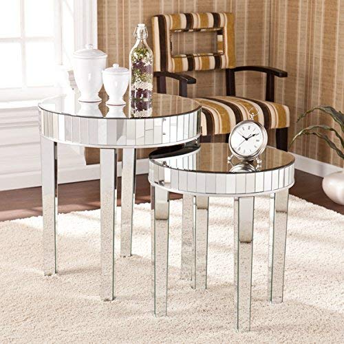 Harper Blvd Tifton Round Mirrored Nesting Accent Table 2pc Set