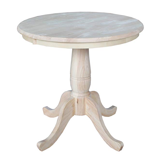 Whitewood Round Top Pedestal Table 30