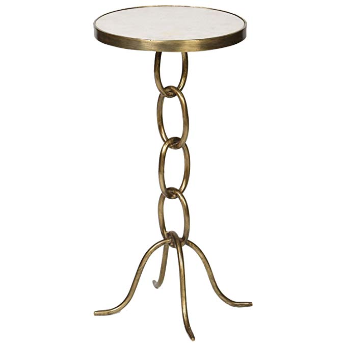 Stacked Link Occasional Accent Table in Antique Brass Finish