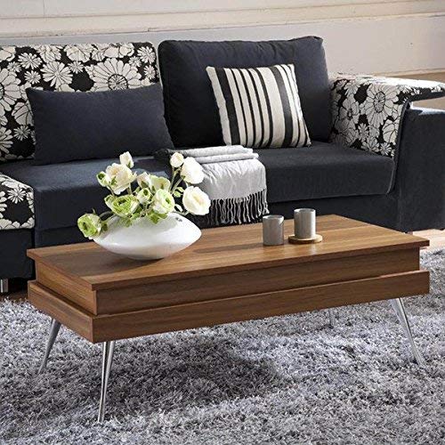 Luxury Sturdy Wooden Modern Seibert Storage Lift Top Rectangle Dining Coffee Table