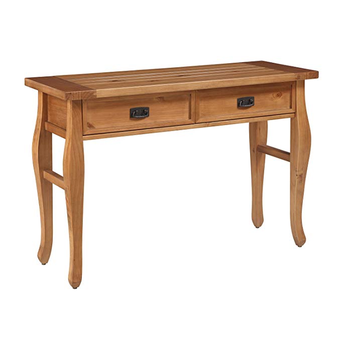 Spencer Solid Pine Wood Natural Finished/bronze Finished Hardware 2 Drawer Console Table ( 30