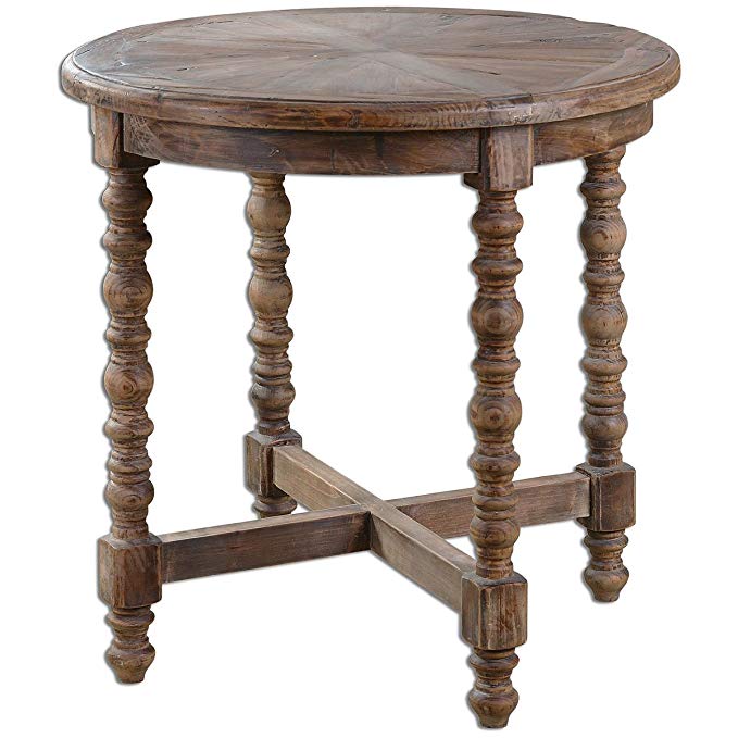 Uttermost 24346 Samuelle Wooden End Table, Brown