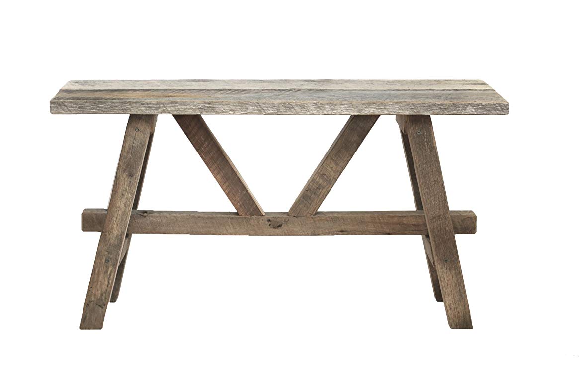 Rustic reclaimed wood bench