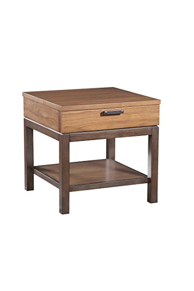 Furniture At Home Food & Wine Estate Collection End Table, Dark Chocolate/Walnut