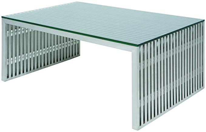 Nuevo Amici Square Metal Coffee Table in Silver