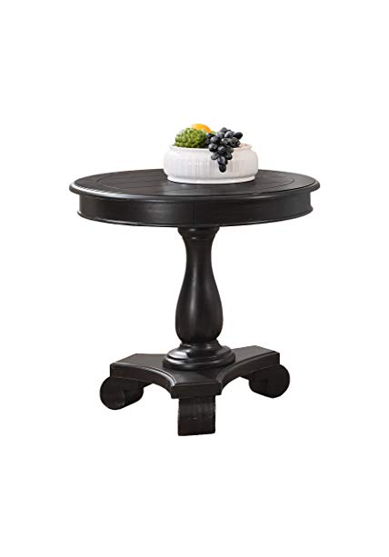 Best Master Furniture Y106 Round End Table, Black