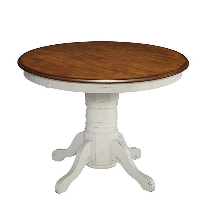 Home Styles 5518-30 The French Countryside Pedestal Table, Oak & Rubbed White