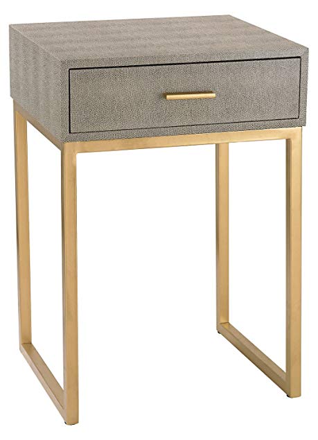 Grey Shagreen Side Table in Grey