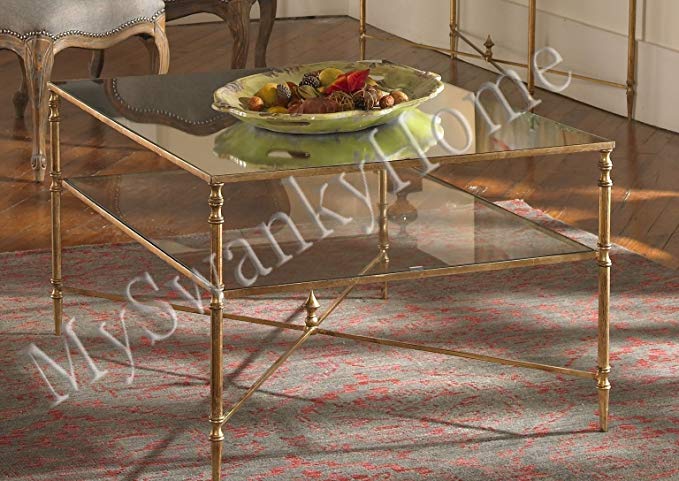 Elegant BARSTOW Coffee Table Glass Iron MINIMALIST