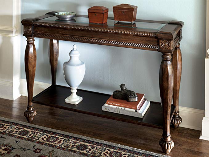 Dark Brown Rustic Living Room Sofa Table