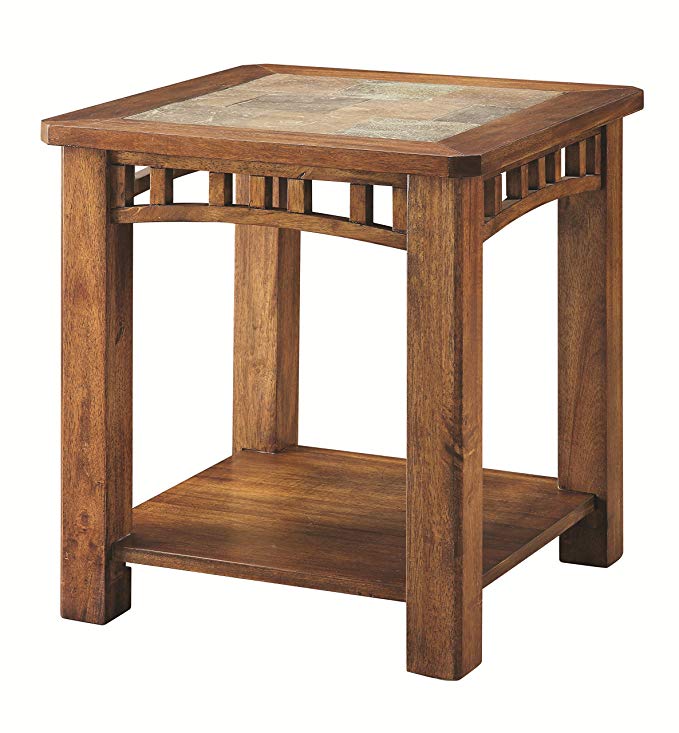 Coaster 703327 Home Furnishings End Table, Brown Amber