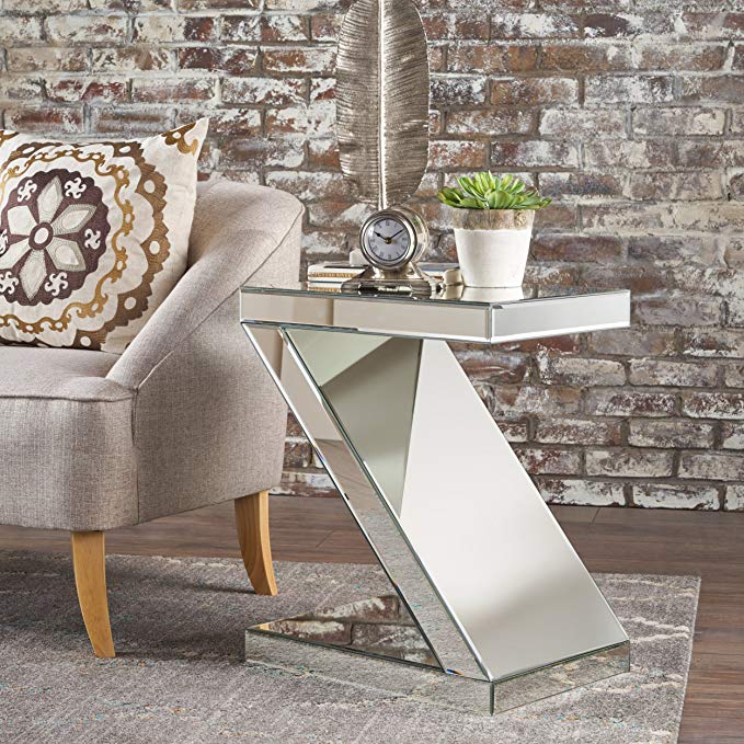 ADU Mirrored Z Shaped Side Table