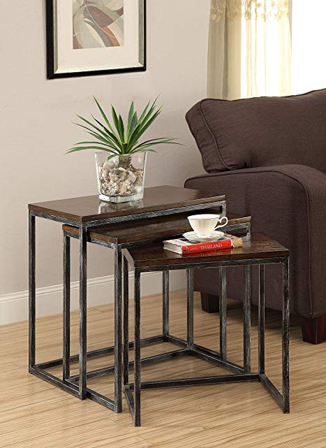 Treasure Trove Accents Nesting Tables, Rich Oak Veneer